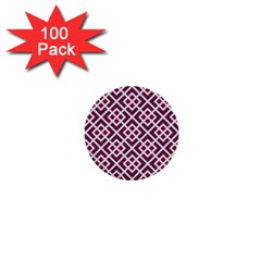 Two Tone Lattice Pattern Purple 1  Mini Buttons (100 Pack)  by kellehco