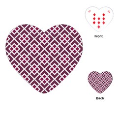 Two Tone Lattice Pattern Purple Playing Cards Single Design (heart) by kellehco