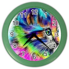 Rainbowcat Color Wall Clock by Sparkle