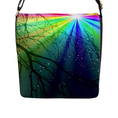 Rainbow Rain Flap Closure Messenger Bag (l)