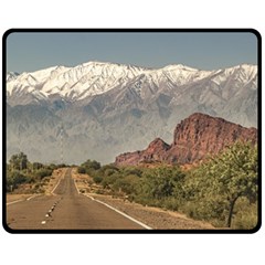 Empty Highway Landscape, La Rioja, Argentina Fleece Blanket (medium)  by dflcprintsclothing