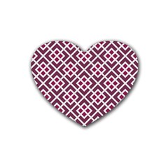 Two Tone Lattice Pattern Rubber Coaster (heart)  by kellehco