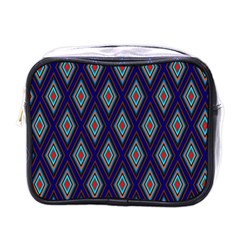 Colorful Diamonds Pattern3 Mini Toiletries Bag (one Side) by bloomingvinedesign