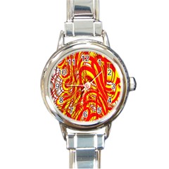 Fire On The Sun Round Italian Charm Watch by ScottFreeArt