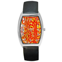 Fire On The Sun Barrel Style Metal Watch by ScottFreeArt