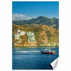 Taganga Bay Landscape, Colombia Canvas 12  X 18  by dflcprintsclothing