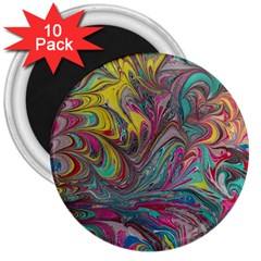 Abstract Marbling 3  Magnets (10 Pack) 