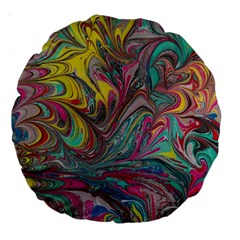 Abstract Marbling Large 18  Premium Round Cushions