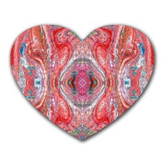 Intricate Red Marbling Heart Mousepads by kaleidomarblingart