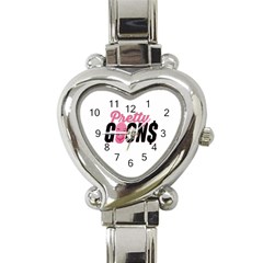 Pretty Goons Logo Pink/black Heart Italian Charm Watch  by Khaliseum