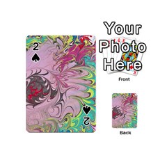 Petals With Marbling Playing Cards 54 Designs (mini) by kaleidomarblingart