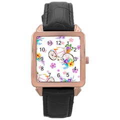 Cycle Ride Rose Gold Leather Watch  by designsbymallika