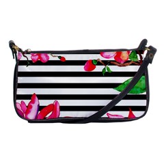 Black And White Stripes Shoulder Clutch Bag by designsbymallika