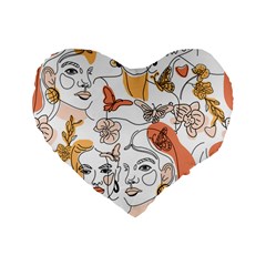 Lady Like Standard 16  Premium Flano Heart Shape Cushions by designsbymallika