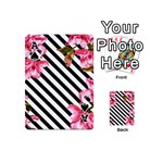 Pink Floral Stripes Playing Cards 54 Designs (Mini) Front - SpadeA