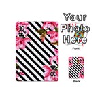 Pink Floral Stripes Playing Cards 54 Designs (Mini) Front - Club10