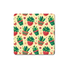 Cactus Love  Square Magnet by designsbymallika