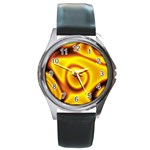 Golden Honey Round Metal Watch