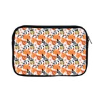 Black Orange Autumn Leaves Pattern Apple iPad Mini Zipper Cases Front