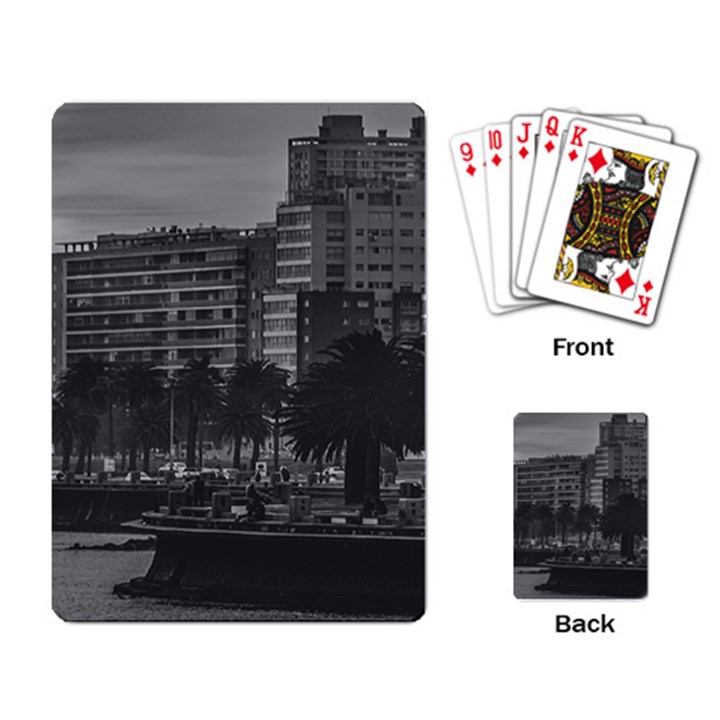 Sunset Coastal Urban Scene, Montevideo, Uruguay Playing Cards Single Design (Rectangle)