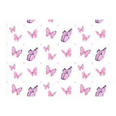 Pink Purple Butterfly Double Sided Flano Blanket (mini)  by designsbymallika