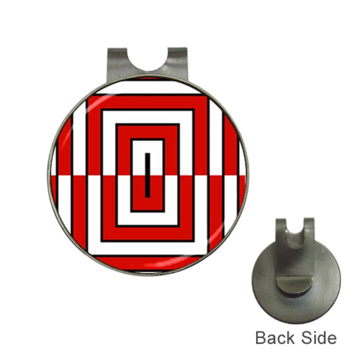 Square Maze Red Hat Clips with Golf Markers