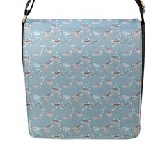 Birds And Flowers Flap Closure Messenger Bag (l)