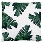 Green banana leaves Large Flano Cushion Case (Two Sides) Back