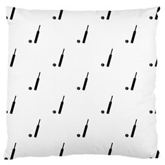 Black And White Cricket Sport Motif Print Pattern Large Cushion Case (two Sides) by dflcprintsclothing