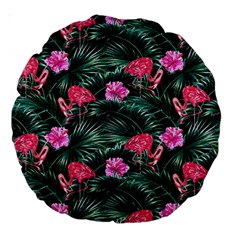 Pink Flamingo Large 18  Premium Round Cushions by goljakoff