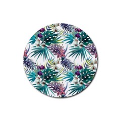 Tropical Flowers Rubber Round Coaster (4 Pack)  by goljakoff