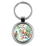 Tropical flamingo Key Chain (Round)