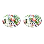 Tropical flamingo Cufflinks (Oval)