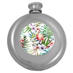 Tropical flamingo Round Hip Flask (5 oz)