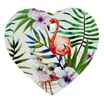 Tropical flamingo Heart Ornament (Two Sides)