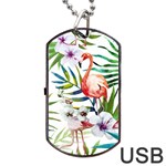 Tropical flamingo Dog Tag USB Flash (Two Sides)