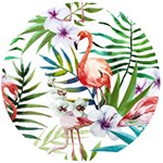 Tropical flamingo Wooden Bottle Opener (Round)