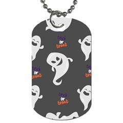 Halloween Ghost Trick Or Treat Seamless Repeat Pattern Dog Tag (one Side) by KentuckyClothing