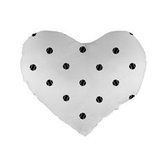 Black And White Baseball Print Pattern Standard 16  Premium Heart Shape Cushions by dflcprintsclothing