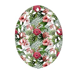 Monstera Flowers Pattern Oval Filigree Ornament (two Sides) by goljakoff