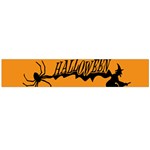 Happy Halloween Scary Funny Spooky Logo Witch On Broom Broomstick Spider Wolf Bat Black 8888 Black A Large Flano Scarf  Front