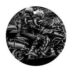 Motorcycle Riders At Highway Ornament (round) by dflcprintsclothing