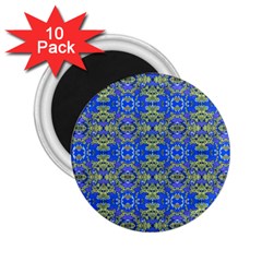 Gold And Blue Fancy Ornate Pattern 2 25  Magnets (10 Pack)  by dflcprintsclothing