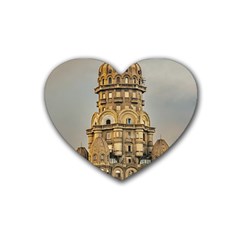 Salvo Palace Exterior View, Montevideo, Uruguay Heart Coaster (4 Pack)  by dflcprintsclothing