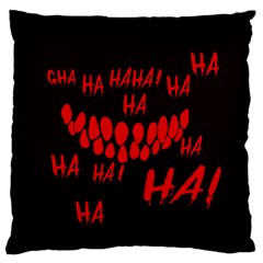Demonic Laugh, Spooky Red Teeth Monster In Dark, Horror Theme Standard Flano Cushion Case (two Sides)