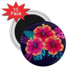 Neon Flowers 2 25  Magnets (10 Pack)  by goljakoff