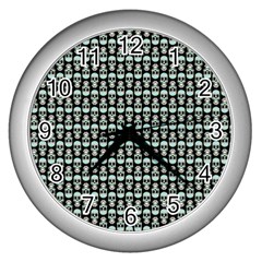 Skull Pattern Wall Clock (silver) by Sparkle