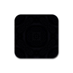 Black And Gray Rubber Square Coaster (4 Pack)  by Dazzleway