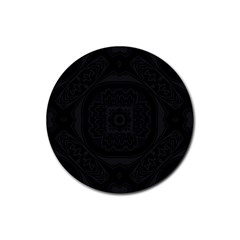 Black And Gray Rubber Coaster (round)  by Dazzleway