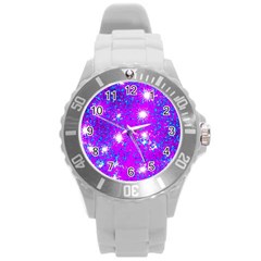 Privet Hedge With Starlight Round Plastic Sport Watch (l) by essentialimage
